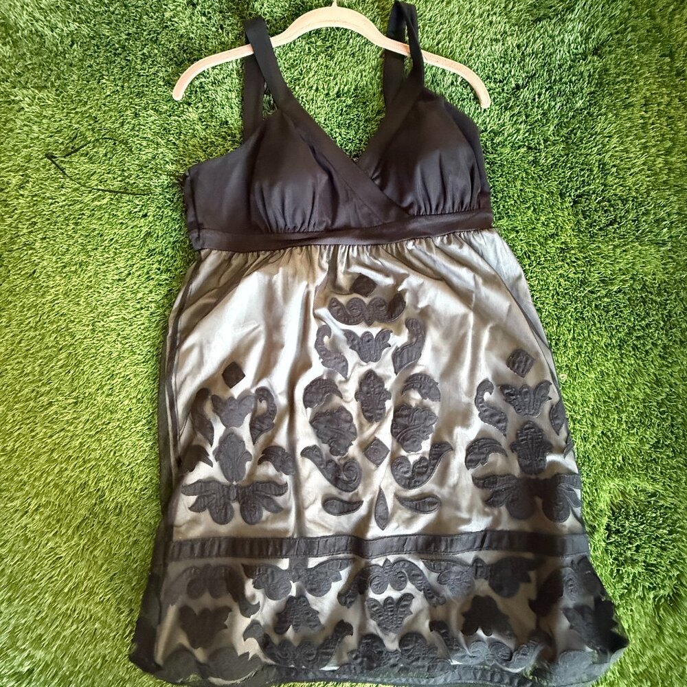 INC International Concepts Black Damask Halter Mini Dress